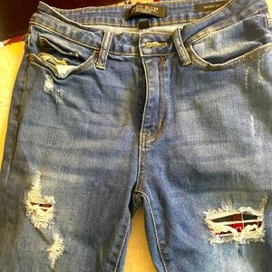 JB jeans. Buffalo plaid in distress
